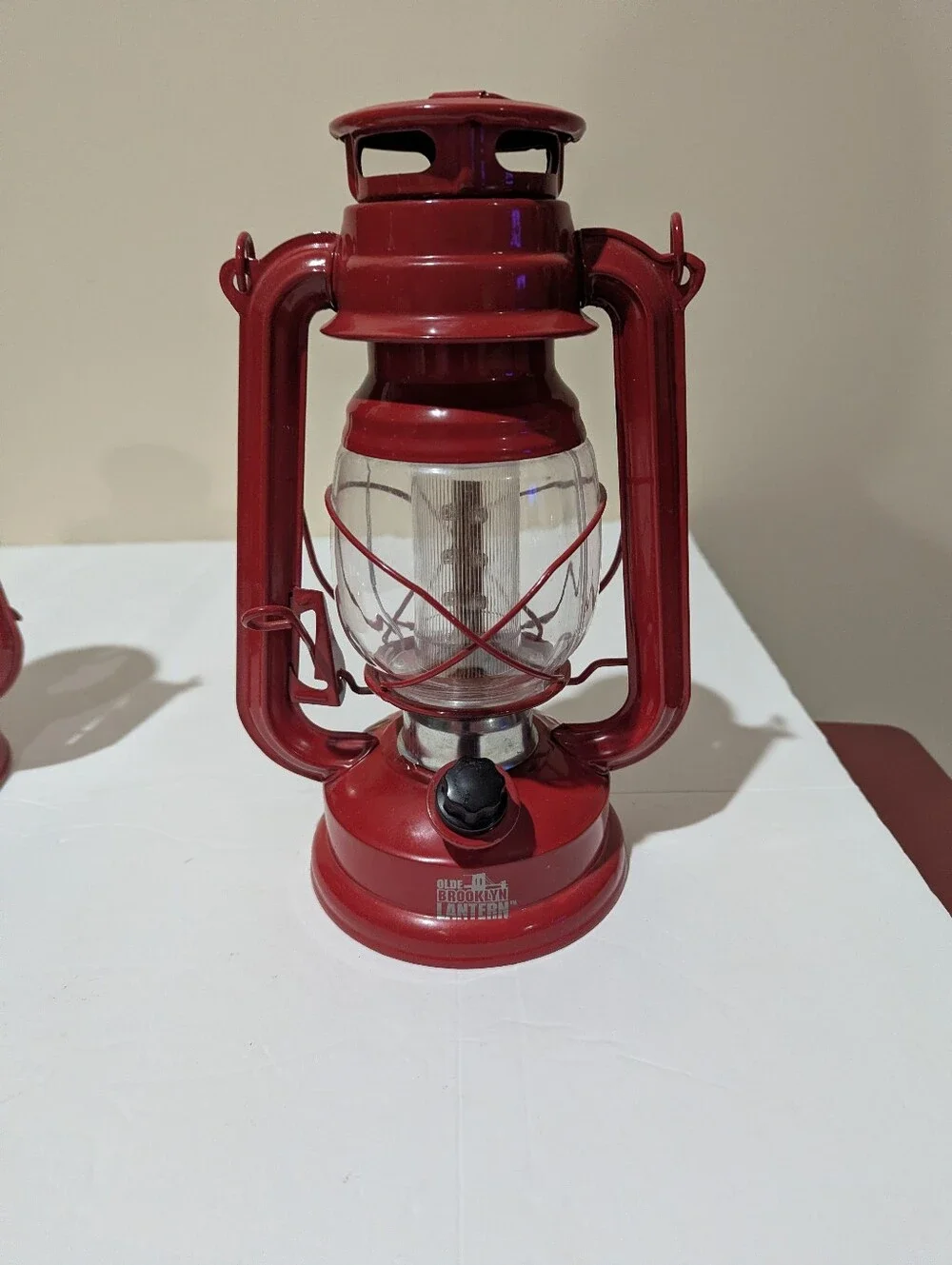 Olde Brooklyn Lantern - Red Vintage-Style Hurricane Lanterns - Set of 2